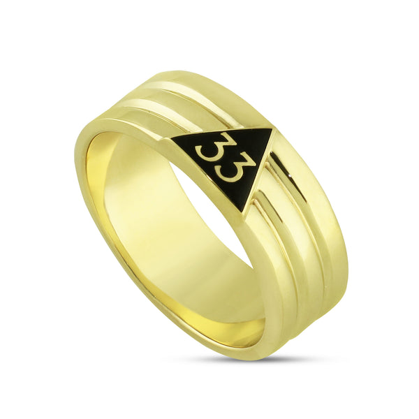 33rd Degree Ring w/black enamel
