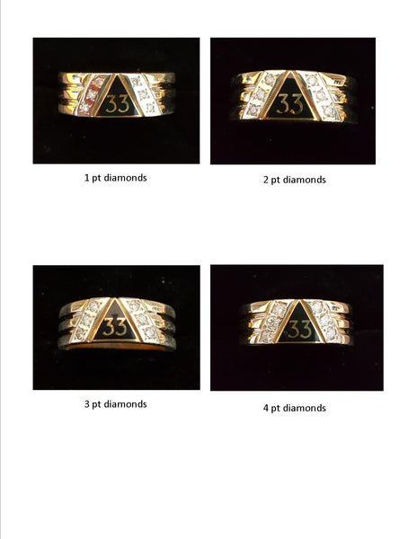 33 Degree Ring w/6 Diamonds