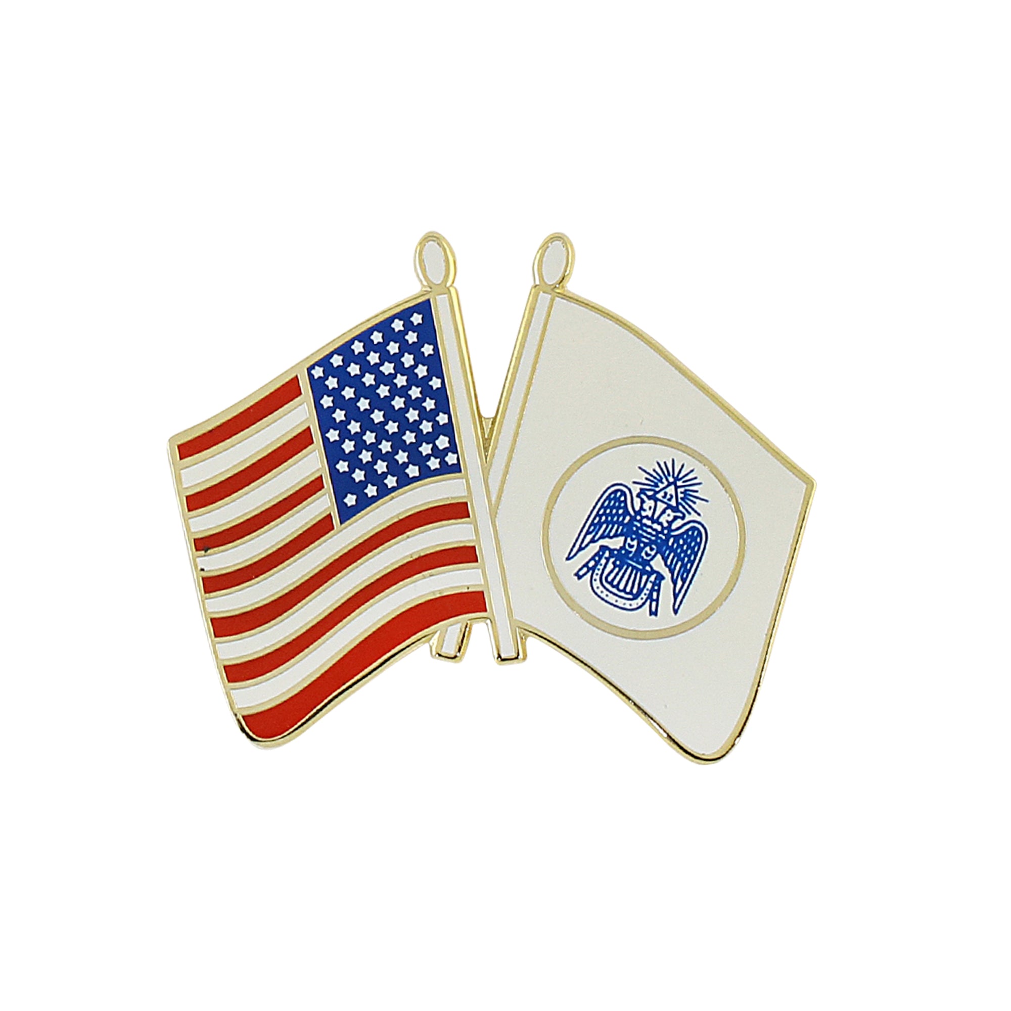 Double Flag - American & Scottish Rite Emblem
